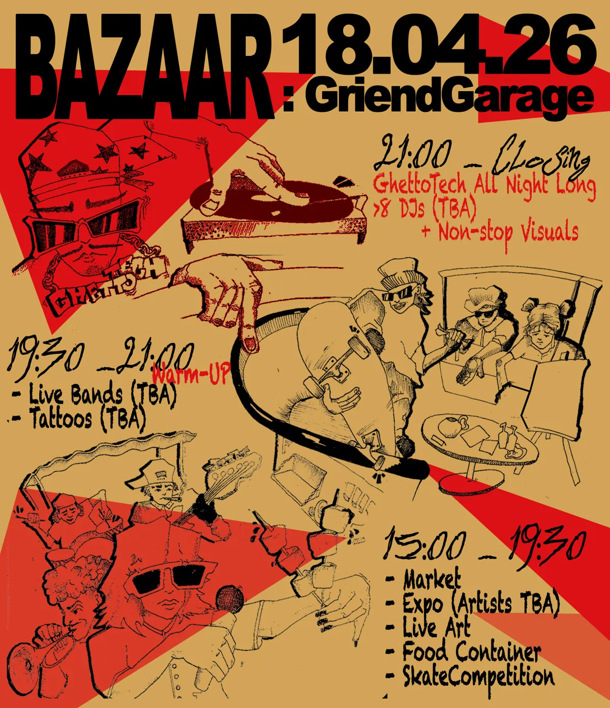 Poster: Bazaar, 18 April 2026, GriendGarage